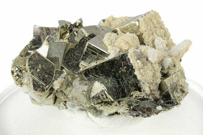 Striated, Cubic Pyrite Crystals - Peru #250275